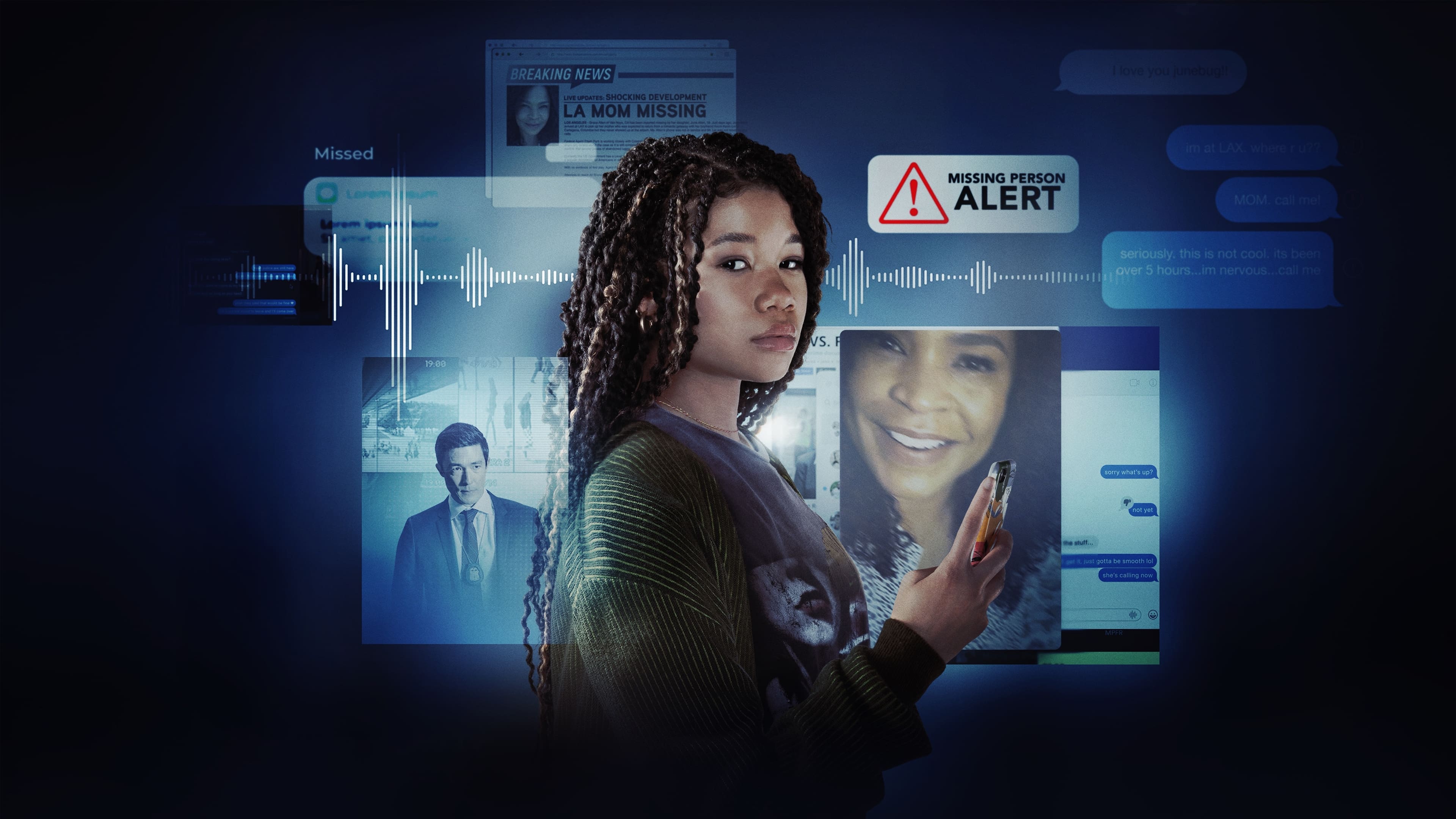 MISSING - KAYIP Kolombiya’da ortadan kaybolan annesini bulmak için uğraşan June uluslararası bürokrasi kurallarını aşamayınca, Los Angelas’ta digital teknolojiyi kullanmaya karar verir. Bir yandan annesini bulabilmek için araştırma yapan June, bir yandan da annesiyle ilgili hiç bilmediği gerçeklerle yüzleşir.