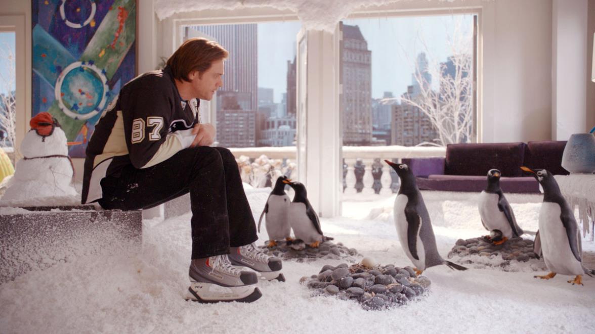 MR. POPPER'S PENGUINS - BABAMIN PENGUENLERİ Hem çocukların, hem de yetişkinlerin keyifle izleyebileceği, içinde ince espiriler barındıran filmde, Jim Carrey başrolde. Karısıyla ayrı olan Tom Pop