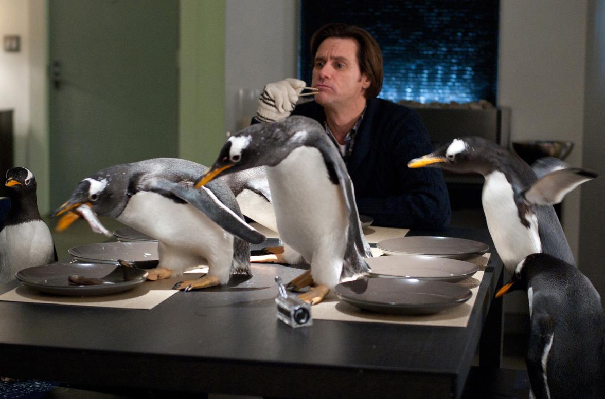 MR. POPPER'S PENGUINS - BABAMIN PENGUENLERİ Hem çocukların, hem de yetişkinlerin keyifle izleyebileceği, içinde ince espiriler barındıran filmde, Jim Carrey başrolde. Karısıyla ayrı olan Tom Pop